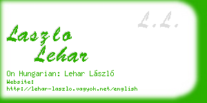 laszlo lehar business card